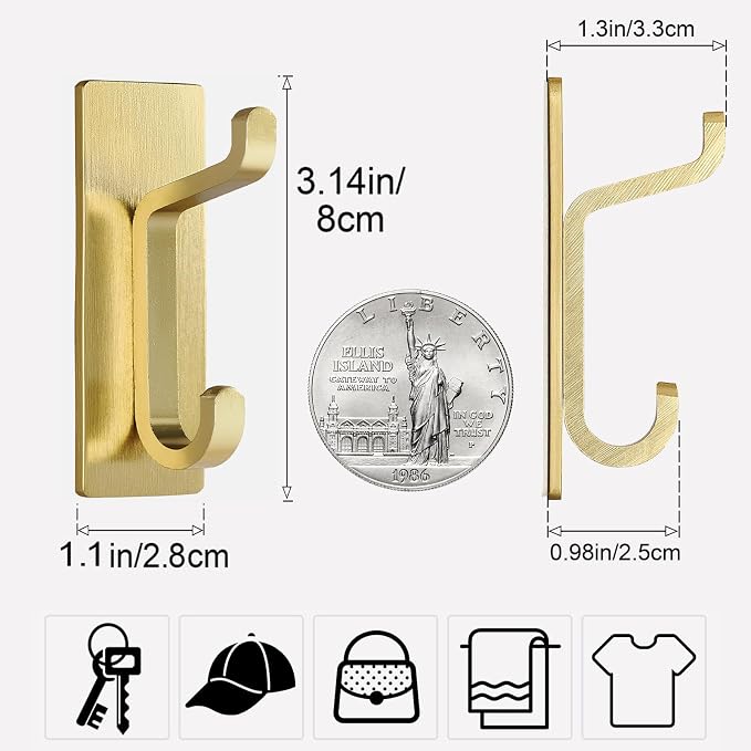 Self Adhesive Wall Hooks for Hanging: Extra Strong 13 LB, Hook for Coat - Image 5
