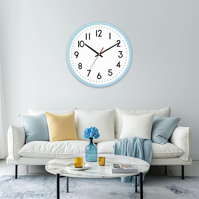 HZDHCLH Wall Clock Silent Wall Clocks Battery Operated 10 Inch Modern Non - Image 7