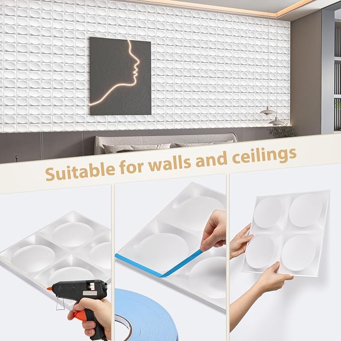 Heikki 30 Pack 3D Wall Panel for Interior Wall Décor, PVC Flower Textured Wall - Image 3