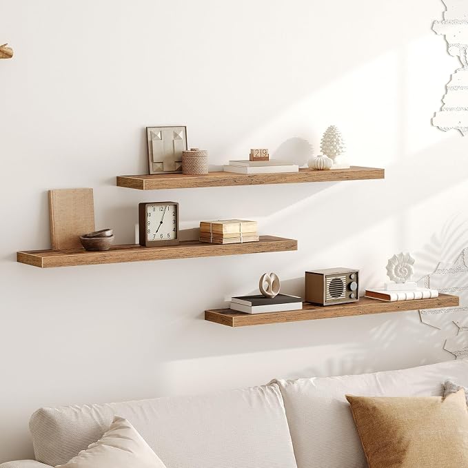 RALGEND Floating Shelves for Wall, 39.4" Long Wall Shelf Set of 3 - Image 8