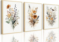 Bwodke Wildflower Poster Watercolor Botanical Floral Wall Art Colorful Canvas by Bwodke