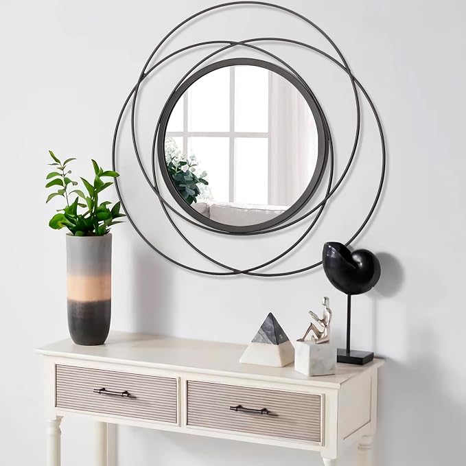 Black Circle Mirror Mounted Round Decorative Mirrors Circle - Image 5