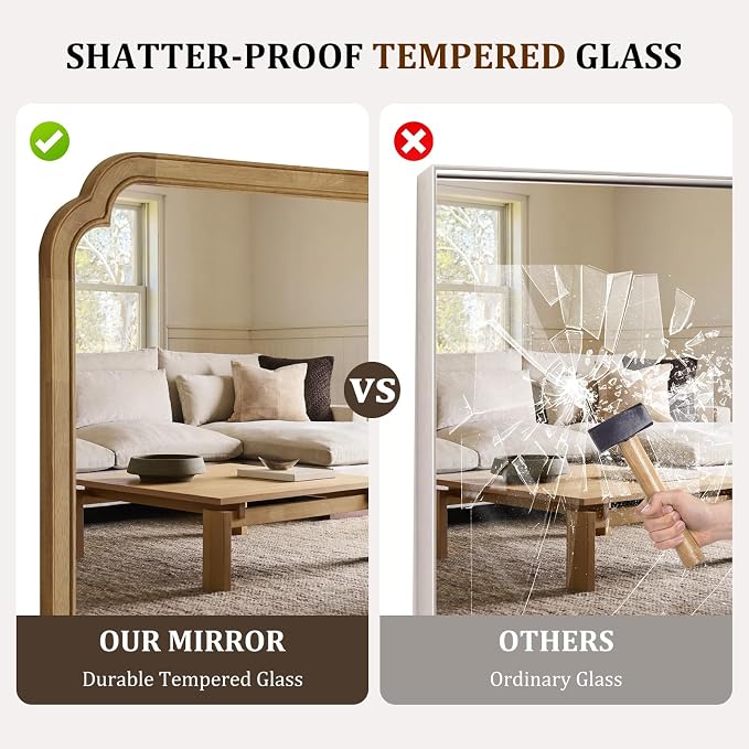 WallBeyond 30" x 36" Rounded Corner Arch Wall Mirror - Image 6