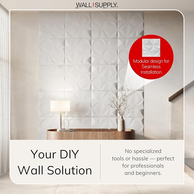 Wall!Supply - 3D Wall Panels – Geo Lite White Wall Covering - Lightweight - Image 2