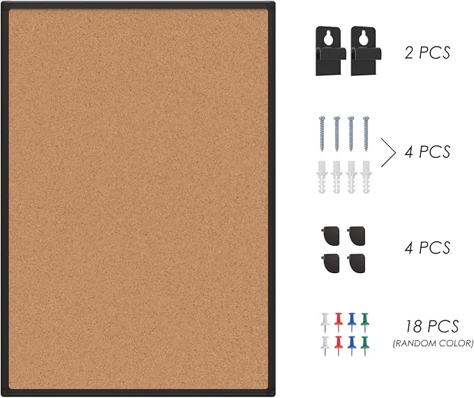 Bulletin Board 48 x 36, Large Wall Mounted Notice Board - Image 9