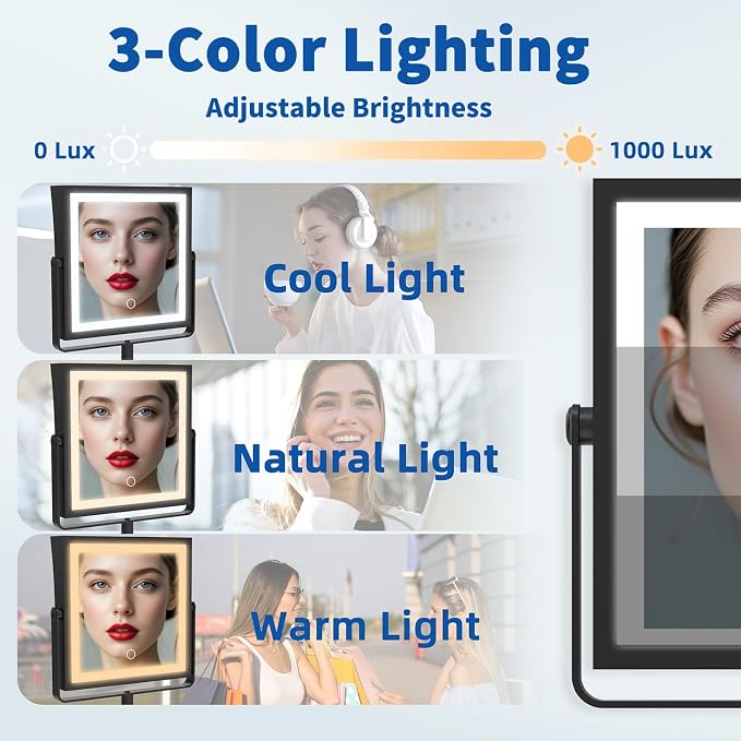 Ruacq Rechargeable Wall Mounted Makeup Mirror - Image 6