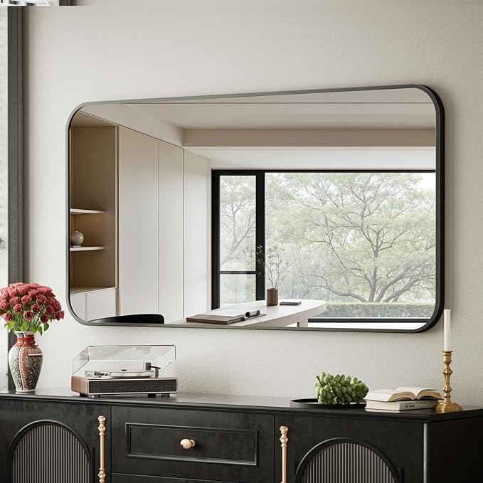 BEAUTYPEAK 26" x 38" Rectangular Aluminum Alloy Frame Wall Mounted Bathroom by BEAUTYPEAK