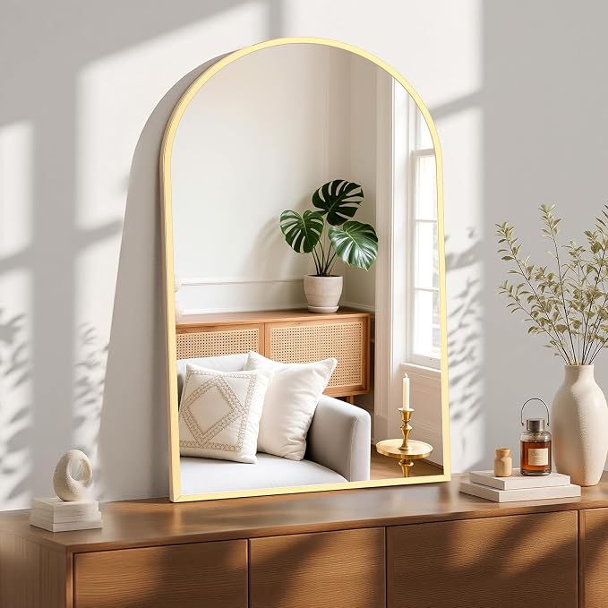 Sweetcrispy 26"x39" Arched Gold Bathroom Mirrors by Sweetcrispy