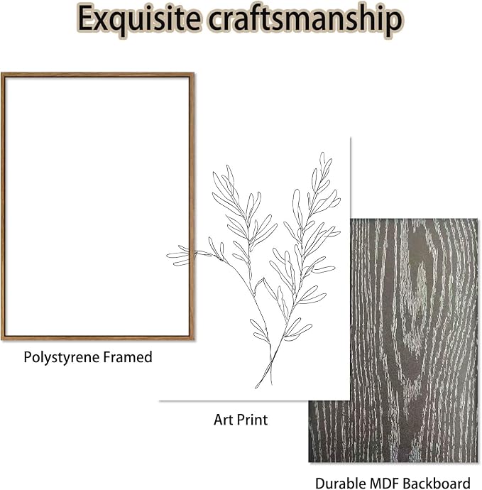 KISSFOX 3 Piece Framed Wall Art Botanical Wall Decor Floral Pictures Wildflower - Image 6