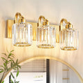 3-Light Gold Bathroom Light Fixtures, Modern Bathroom Vanity Lights Fixture by AIXIALIN