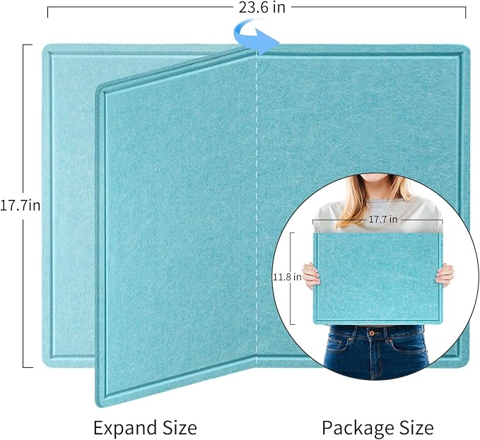 Lightomorrow Bulletin Board, 24 x 18 inches Felt Board Decorative Pin Board - Image 2