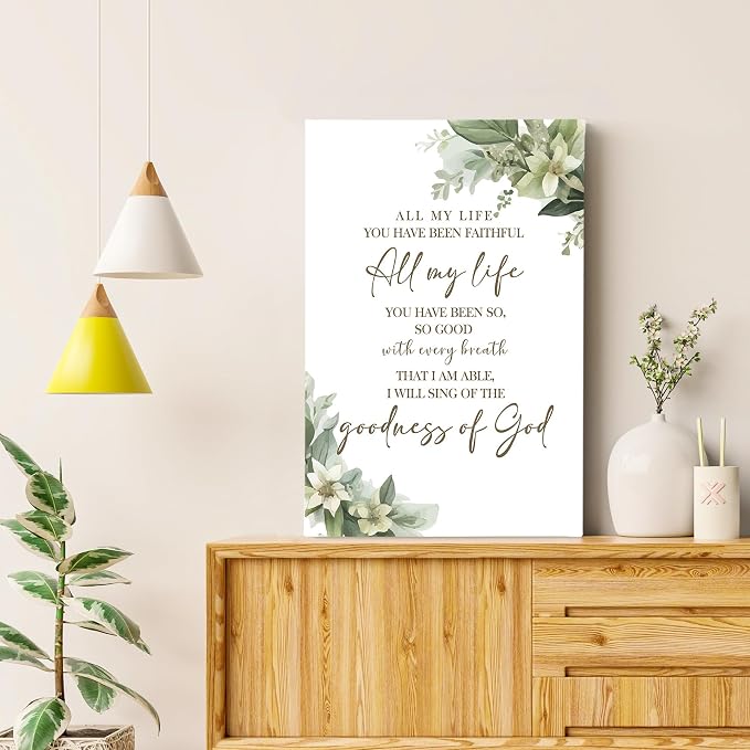 HIWX Christian Wall Decor, All My Life You Have Been Faithful Bible Verse - Image 4