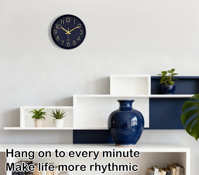 Wall Clock, Silent Wall Clocks Battery Operated 10 Inch- Modern Non Ticking - Image 2