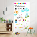Magnetic Whiteboard Contact Paper 47.2" x 18" Adhesive Magnetic Dry Erase White by Ykall