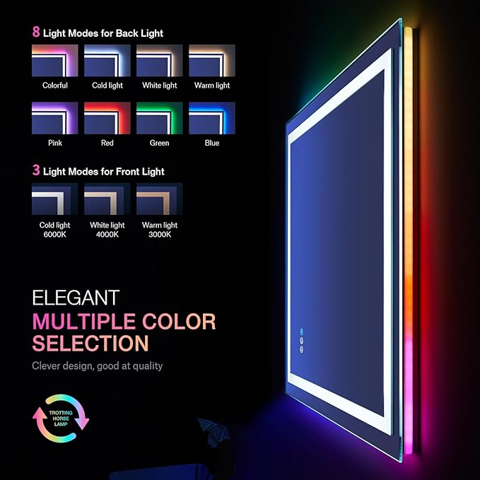 LOAAO 20"X28" LED Bathroom Mirror - Image 3