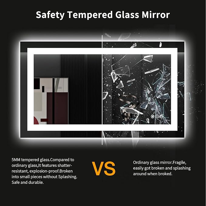 LOAAO 40X24 LED Bathroom Mirror - Image 8