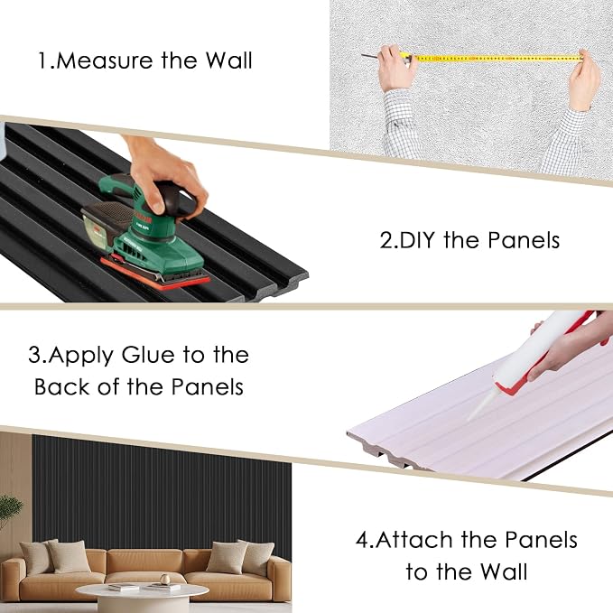 8-Pack 3D Slat Wall Panels — Soundproof Faux Wood Wall Panels - Image 6