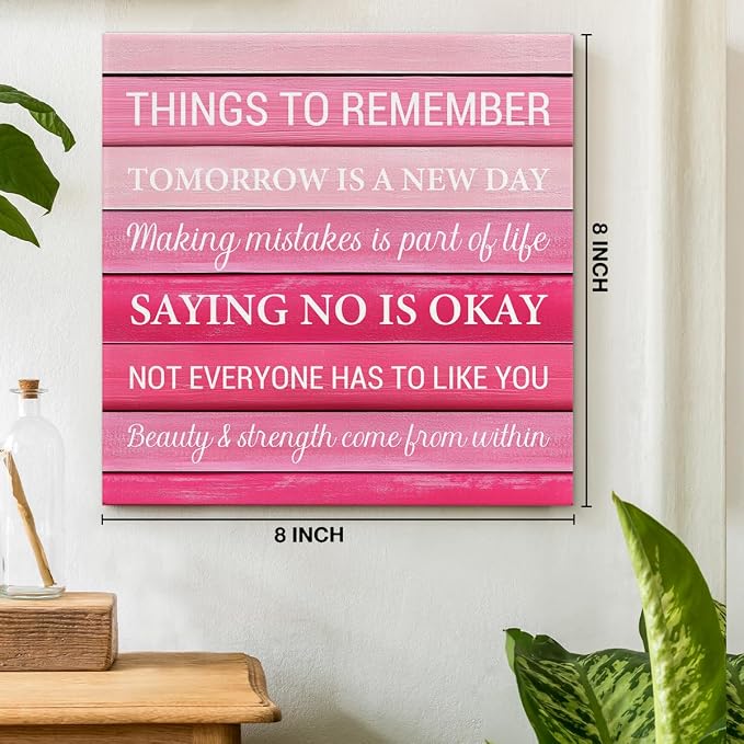 Inspirational Pink Wall Art Decor, Preppy Motivational Room Sign - Image 2