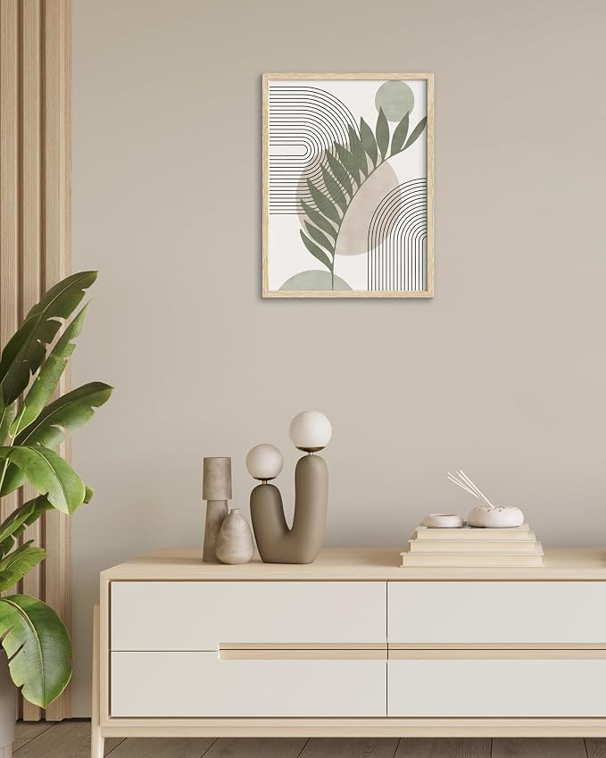 HesenDot Unframed Boho Sage Green Canvas Prints, 12x16in Botanical Line Wall Art - Image 5