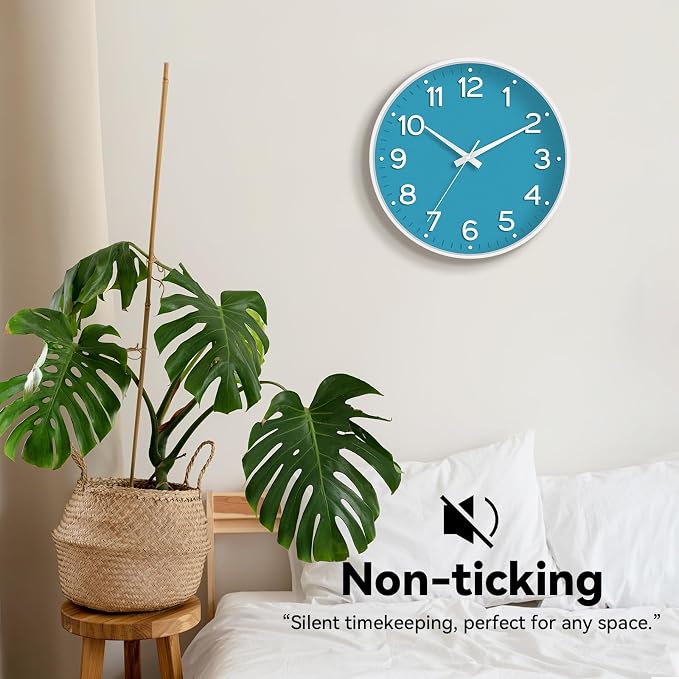 Roymnie Wall Clock, 10 Inch Silent Wall Clocks Battery Operated-Modern Non - Image 4