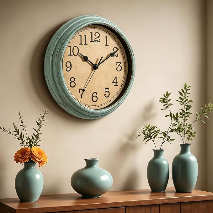 Wall Clock, 9 Inch Silent Wall Clocks Battery Operated, Decorative Clocks - Image 6