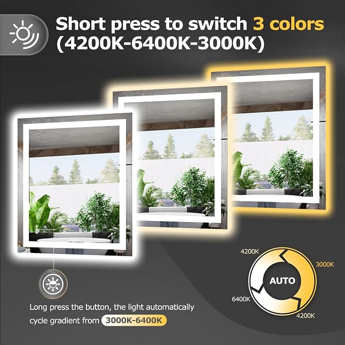 Hivone 30X36 LED Bathroom Mirror - Image 7