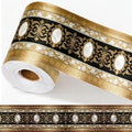 Black Gold Wallpaper Border 196.9 x 3.9 Inch Wall Border Trim Peel and Stick by PRESSINART