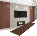 8-Pack WPC Wall Panels 118’’ x 6.3’’ 3D Slat Wall Panel Acoustic Wall Paneling by Unknown