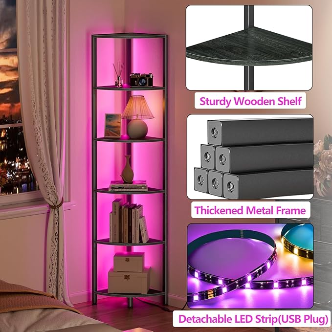 Furnulem 6 Tier Corner Shelf - Image 6