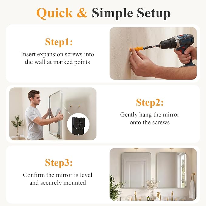NEWBULIG 28X36 Inch Bathroom Mirror - Image 5
