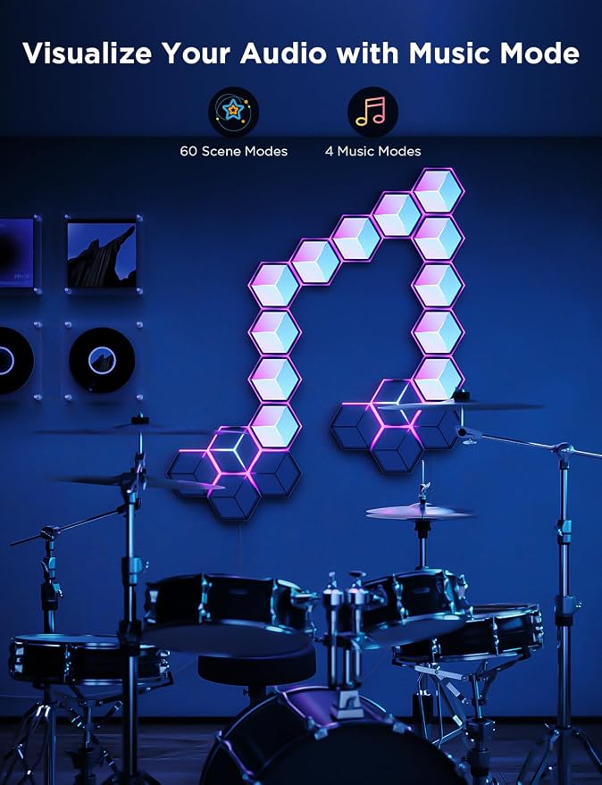 Govee Glide Hexagon Light Panels Ultra, RGBIC 3D Wall Lights - Image 8