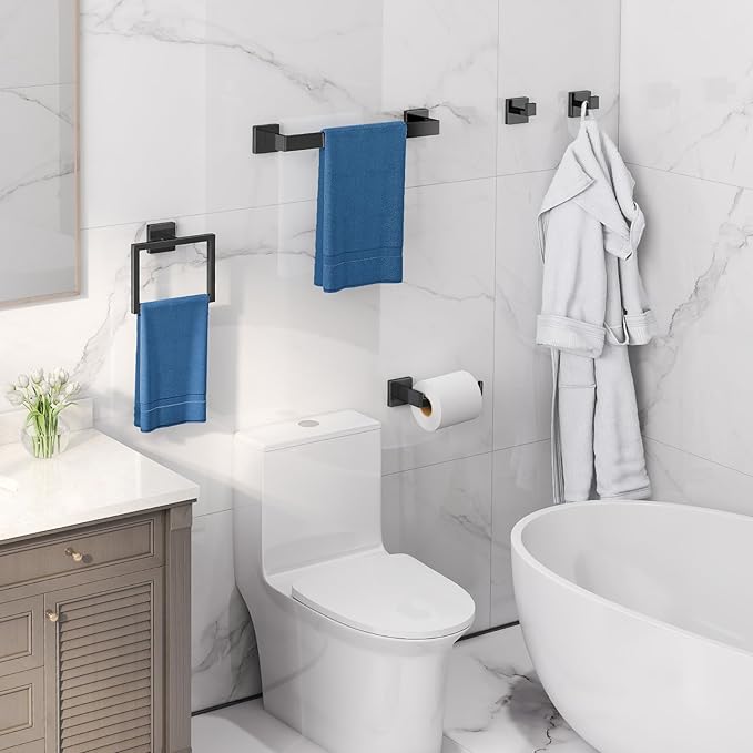 Gypie 5-Piece Bathroom Hardware Accessories Set, Towel Racks - Image 2