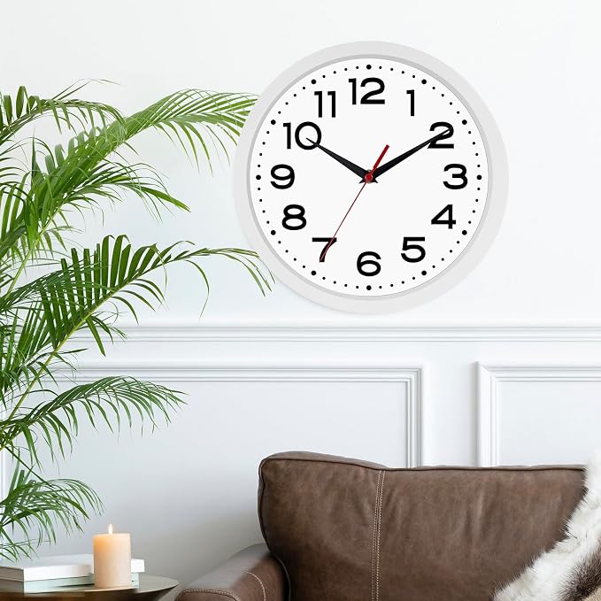 Wall Clock Silent Non-Ticking Modern Clock Battery Operated 8 Inch Small - Image 8