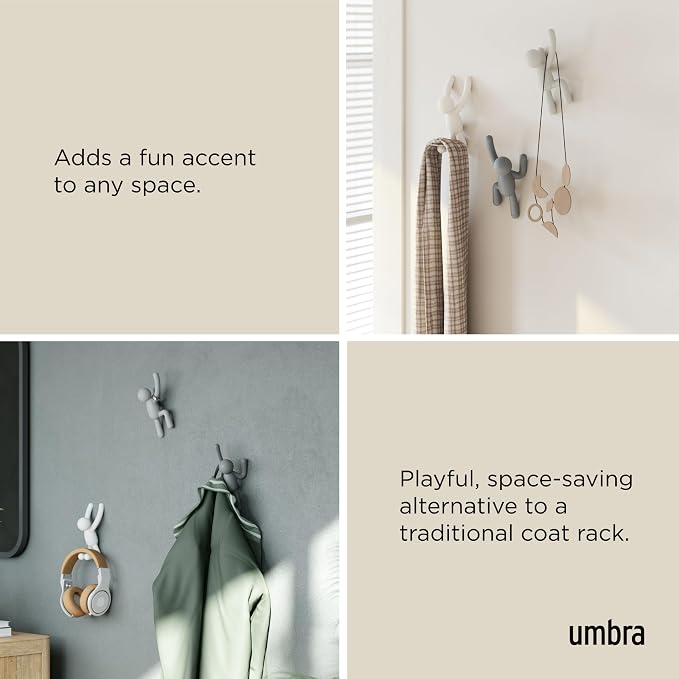 Umbra Buddy Wall Hooks – Decorative Wall Mounted Coat Hooks - Image 4