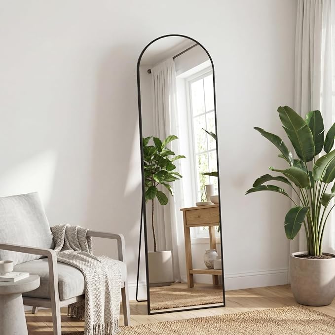 Sweetcrispy 56"x15" Arched Full Length Mirror, Leaning or Standing Full Body - Image 2