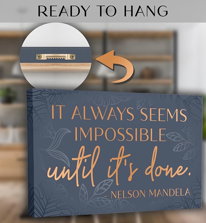 HoneyKICK Nelson Mandela Inspirational Quote Canvas Wall Art - Image 4