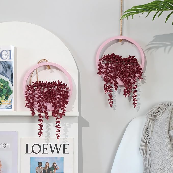 Artificial Hanging Plants Hanging Planter Fake Succulents Artificial String of - Image 3