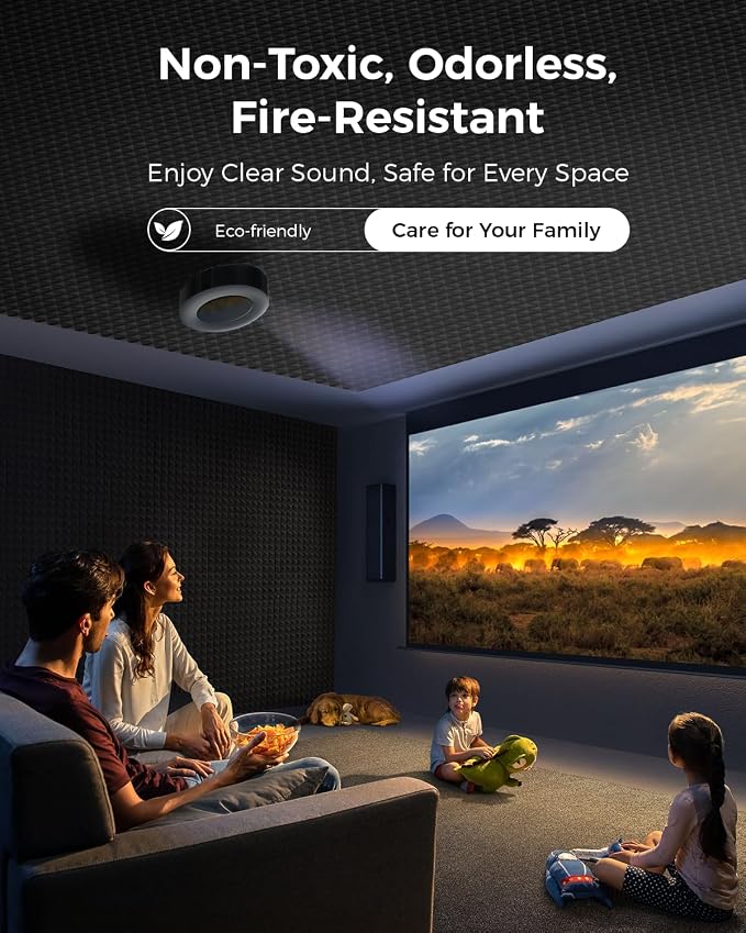 36 Pack Self-Adhesive Acoustic Foam Panels, Fire Resistant Soundproof Wall - Image 4