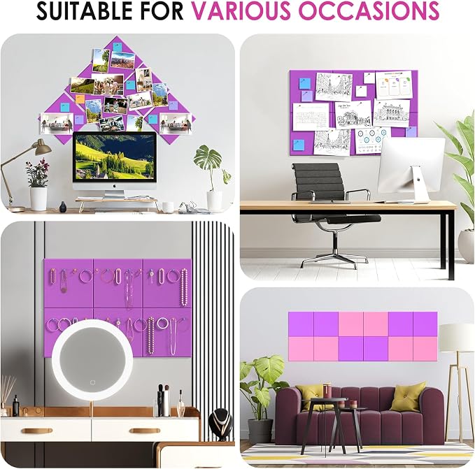 MaxGear Large Cork Board for Wall 36" x 24", Rose Pink Bulletin Board, 6 Pack - Image 6