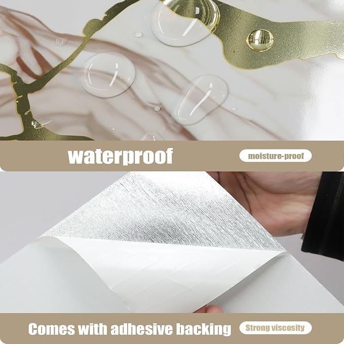 10pcs Thick Marble Peel and Stick Waterproof Wall Panels, Heat-Resistant - Image 7