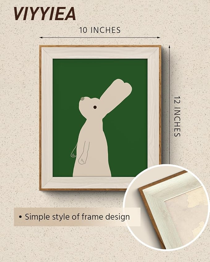 VIYYIEA Framed Wall Art for Living Room, Rabbit Canvas Prints, Easter Home Decor - Image 2
