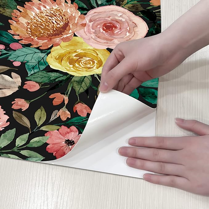 JiffDiff Blooming Floral Wallpaper Peel and Stick Pink Impressionist Floral - Image 7
