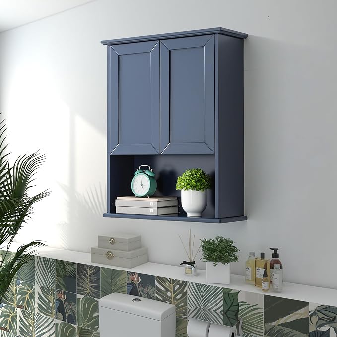 VANIRROR Navy Blue Bathroom Cabinet Wall Mounted - Image 8