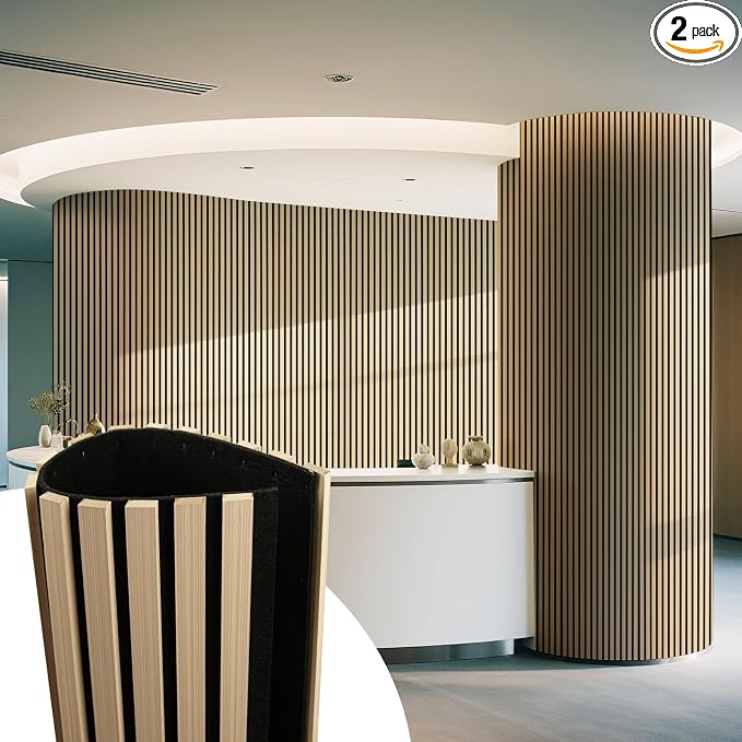 Art3d 2-Pack Acoustic Wood Slat Wall Panel by Art3d
