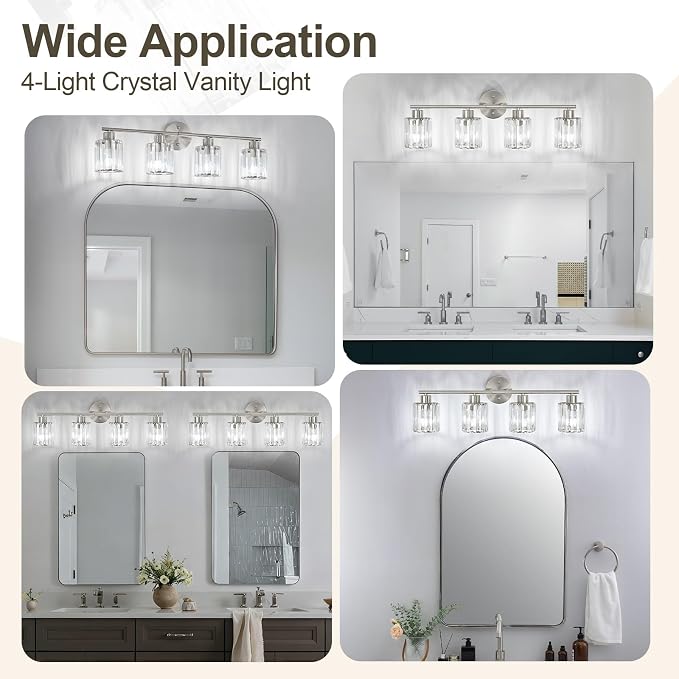 Crystal Bathroom Light Fixtures, Bathroom Lighting Fixtures Over Mirror - Image 6