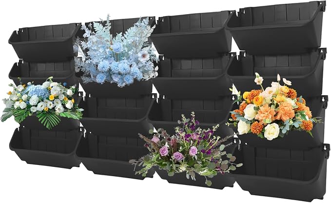 16 Pack Vertical Garden Planter, 13 inch Wall Mounted Planter - Image 2