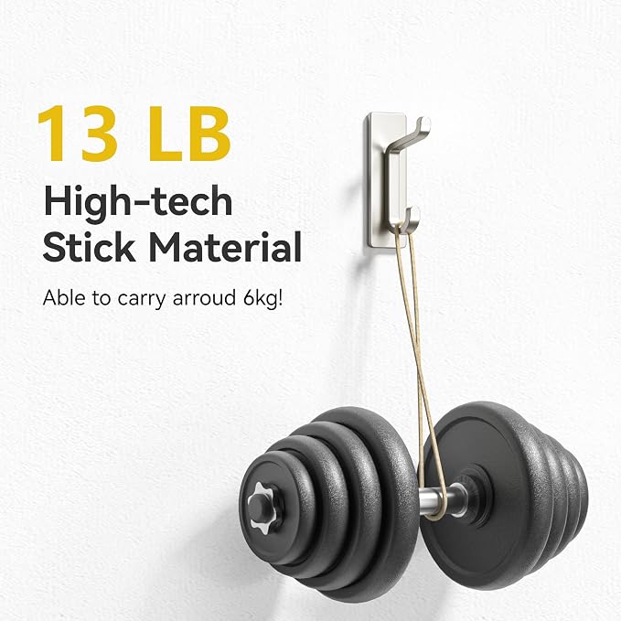 Self Adhesive Wall Hooks for Hanging: Extra Strong 13 LB, Hook for Coat - Image 2