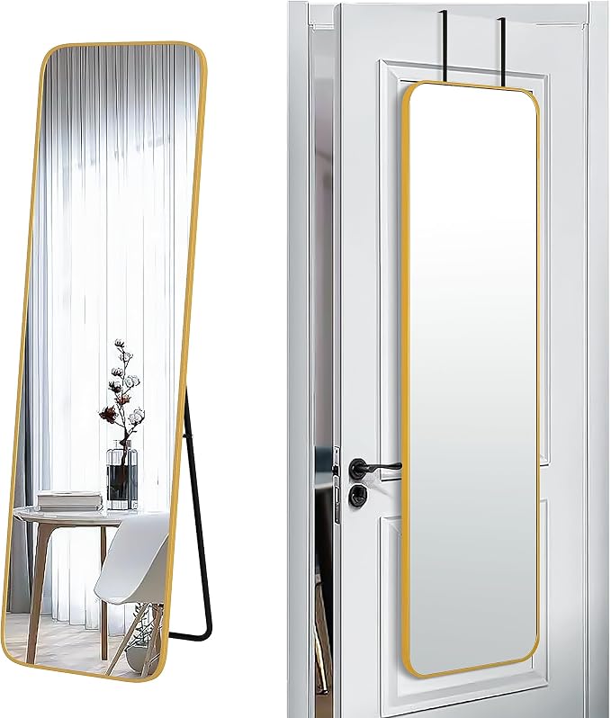 SCWF-GZ 57x16 Door Hanging Full Length Mirror, Floor Stand Wall Mounted Metal by SCWF-GZ