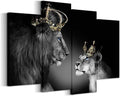 Large 4 Panel Wall Decor The Lion King and Queen by iKNOWFOTO
