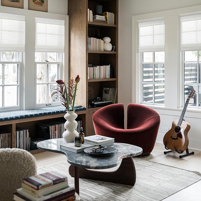 TWOPAGES Natural Woven Motorized Roman Shades, Custom Remote Control Bamboo - Image 3